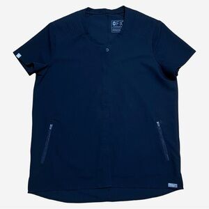 Figs Wm’s Limbe Pintuck Scrub Top In Black Sz XS